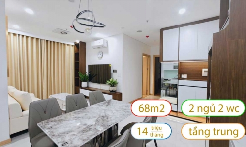 Cho thuê căn 2 phòng ngủ 68m2 chung cư Sentosa Đẹp